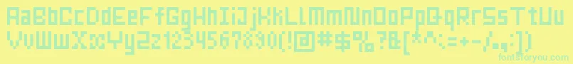 MrsKichinto6px Font – Green Fonts on Yellow Background