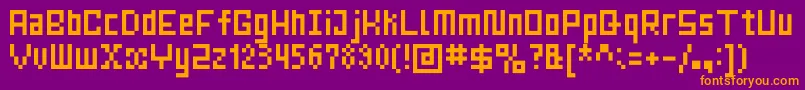 MrsKichinto6px Font – Orange Fonts on Purple Background