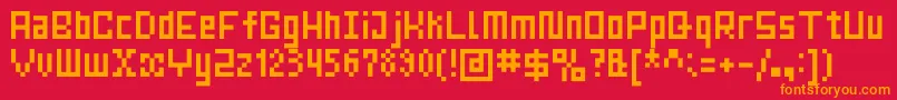 MrsKichinto6px Font – Orange Fonts on Red Background