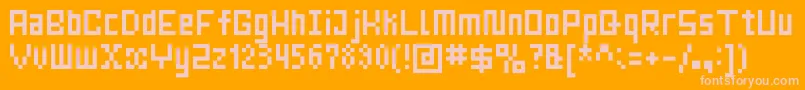 MrsKichinto6px Font – Pink Fonts on Orange Background