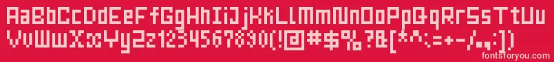 MrsKichinto6px Font – Pink Fonts on Red Background