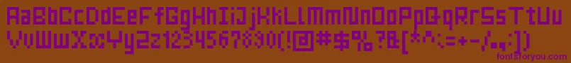 MrsKichinto6px Font – Purple Fonts on Brown Background