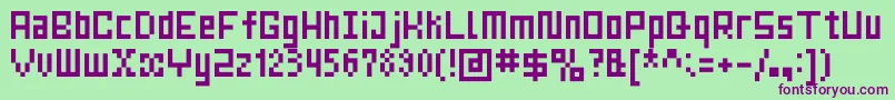 MrsKichinto6px Font – Purple Fonts on Green Background