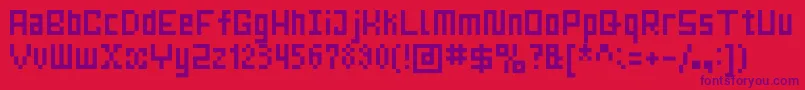MrsKichinto6px Font – Purple Fonts on Red Background