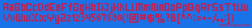 MrsKichinto6px Font – Red Fonts on Blue Background