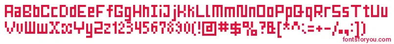 フォントMrsKichinto6px – 白い背景に赤い文字