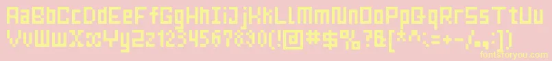 MrsKichinto6px Font – Yellow Fonts on Pink Background