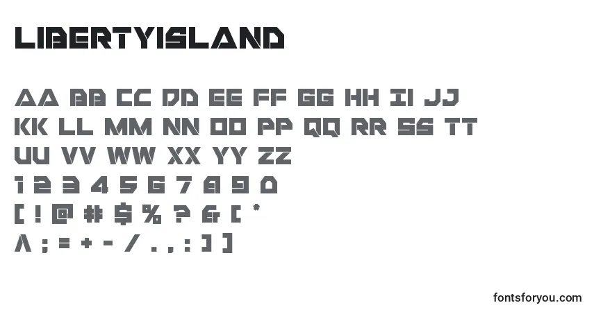 Libertyisland-fontti – aakkoset, numerot, erikoismerkit
