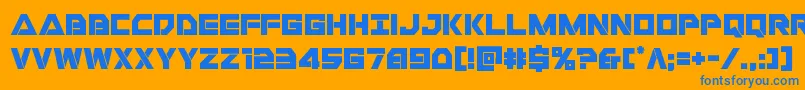 フォントLibertyisland – オレンジの背景に青い文字