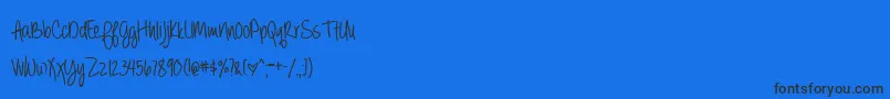 BmdAlwaysForeverBold-Schriftart – Schwarze Schriften auf blauem Hintergrund