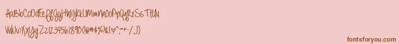 BmdAlwaysForeverBold-Schriftart – Braune Schriften auf rosa Hintergrund