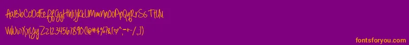 BmdAlwaysForeverBold-Schriftart – Orangefarbene Schriften auf violettem Hintergrund