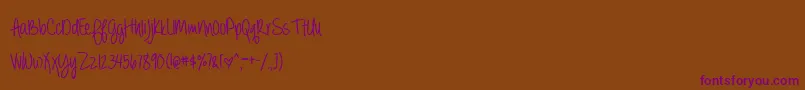 BmdAlwaysForeverBold Font – Purple Fonts on Brown Background