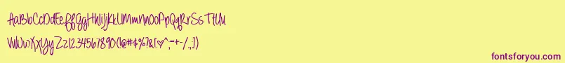 BmdAlwaysForeverBold Font – Purple Fonts on Yellow Background