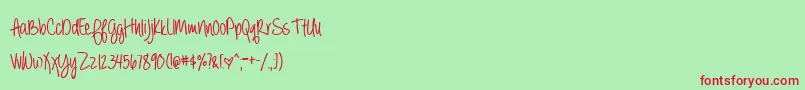 BmdAlwaysForeverBold Font – Red Fonts on Green Background