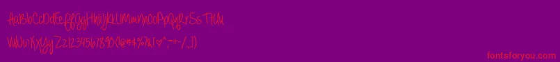 Fonte BmdAlwaysForeverBold – fontes vermelhas em um fundo violeta