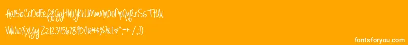 Fonte BmdAlwaysForeverBold – fontes brancas em um fundo laranja