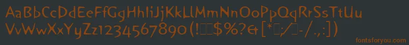 Шрифт OrangeLetPlain.1.0 – коричневые шрифты на чёрном фоне