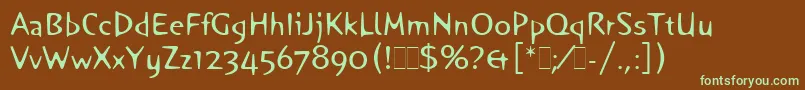 OrangeLetPlain.1.0-Schriftart – Grüne Schriften auf braunem Hintergrund