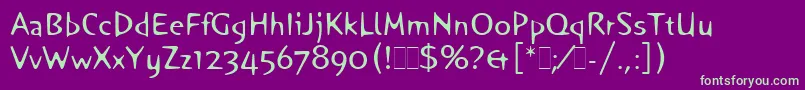 Шрифт OrangeLetPlain.1.0 – зелёные шрифты на фиолетовом фоне