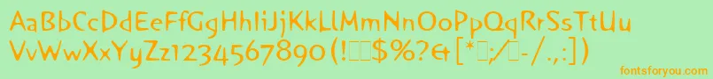 OrangeLetPlain.1.0 Font – Orange Fonts on Green Background
