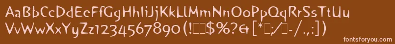 Fonte OrangeLetPlain.1.0 – fontes rosa em um fundo marrom