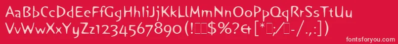 OrangeLetPlain.1.0 Font – Pink Fonts on Red Background