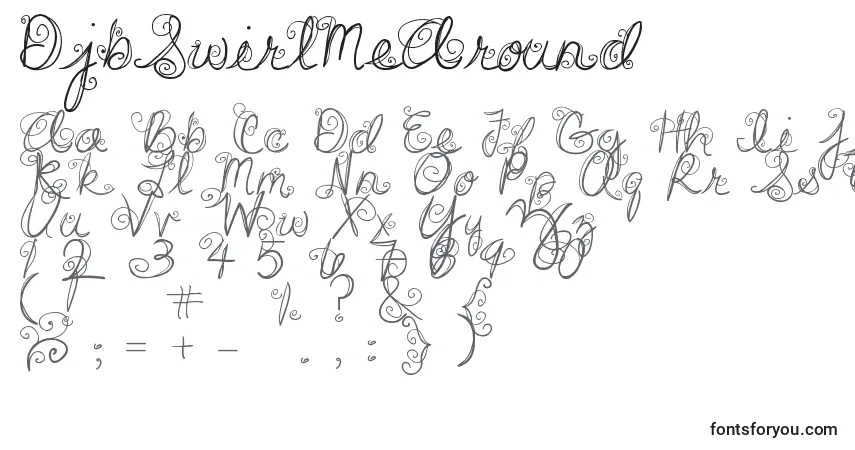 DjbSwirlMeAround Font – alphabet, numbers, special characters