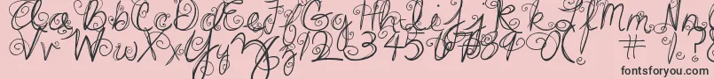 DjbSwirlMeAround-Schriftart – Schwarze Schriften auf rosa Hintergrund