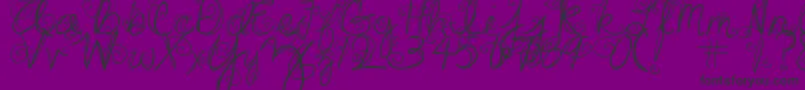 DjbSwirlMeAround-Schriftart – Schwarze Schriften auf violettem Hintergrund