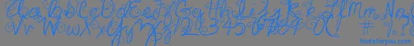 Шрифт DjbSwirlMeAround – синие шрифты на сером фоне