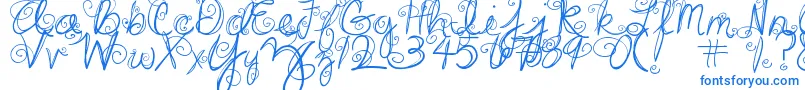 DjbSwirlMeAround Font – Blue Fonts on White Background