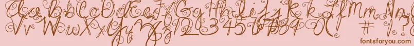 DjbSwirlMeAround Font – Brown Fonts on Pink Background