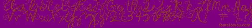 Czcionka DjbSwirlMeAround – brązowe czcionki na fioletowym tle