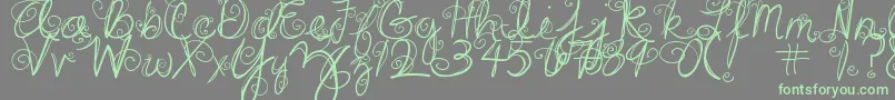 DjbSwirlMeAround-fontti – vihreät fontit harmaalla taustalla