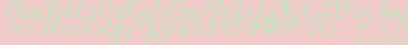 DjbSwirlMeAround-fontti – vihreät fontit vaaleanpunaisella taustalla