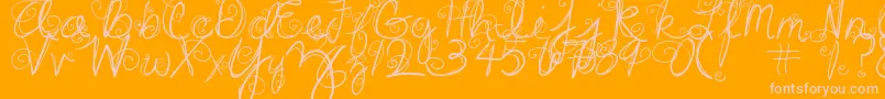 Więcej informacji o czcionce DjbSwirlMeAround Czcionka DjbSwirlMeAround – różowe czcionki na pomarańczowym tle