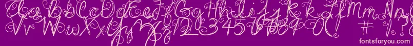 DjbSwirlMeAround-Schriftart – Rosa Schriften auf violettem Hintergrund