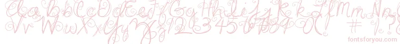 DjbSwirlMeAround-fontti – vaaleanpunaiset fontit valkoisella taustalla