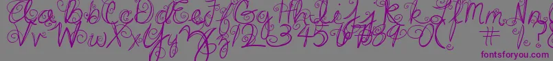 DjbSwirlMeAround-Schriftart – Violette Schriften auf grauem Hintergrund