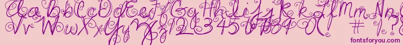 DjbSwirlMeAround-Schriftart – Violette Schriften auf rosa Hintergrund