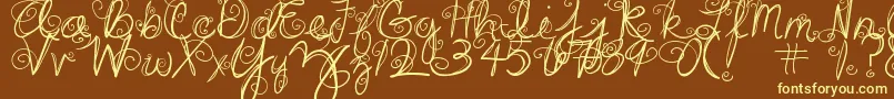 DjbSwirlMeAround Font – Yellow Fonts on Brown Background