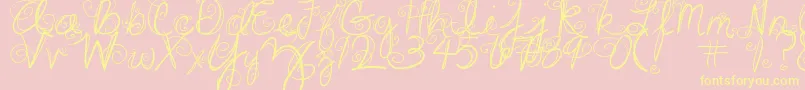 Шрифт DjbSwirlMeAround – жёлтые шрифты на розовом фоне