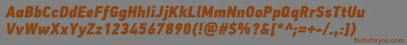 Fonte PfdintextcondproXblackitalic – fontes marrons em um fundo cinza