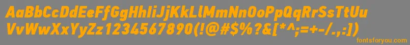 PfdintextcondproXblackitalic Font – Orange Fonts on Gray Background