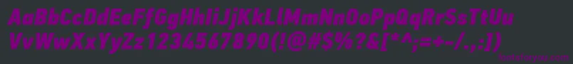 PfdintextcondproXblackitalic Font – Purple Fonts on Black Background
