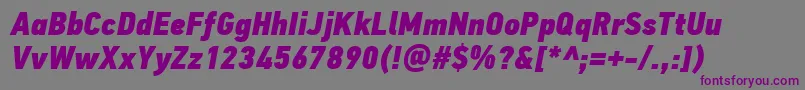 Więcej informacji o czcionce PfdintextcondproXblackitalic Czcionka PfdintextcondproXblackitalic – fioletowe czcionki na szarym tle