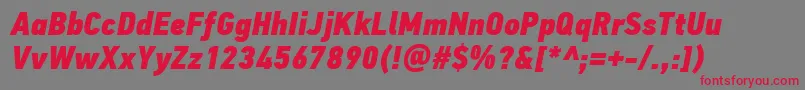 PfdintextcondproXblackitalic Font – Red Fonts on Gray Background