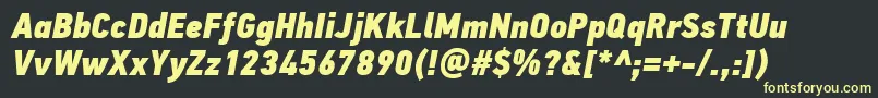 Шрифт PfdintextcondproXblackitalic – жёлтые шрифты на чёрном фоне