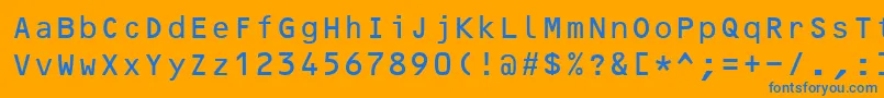 OcrB10Bt Font – Blue Fonts on Orange Background